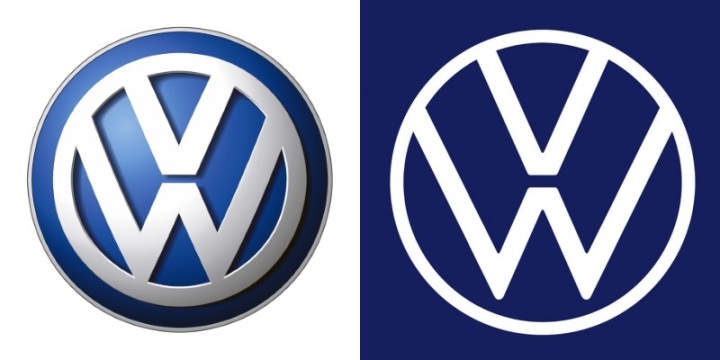 Старый и новый логотип Фольксваген - разница
